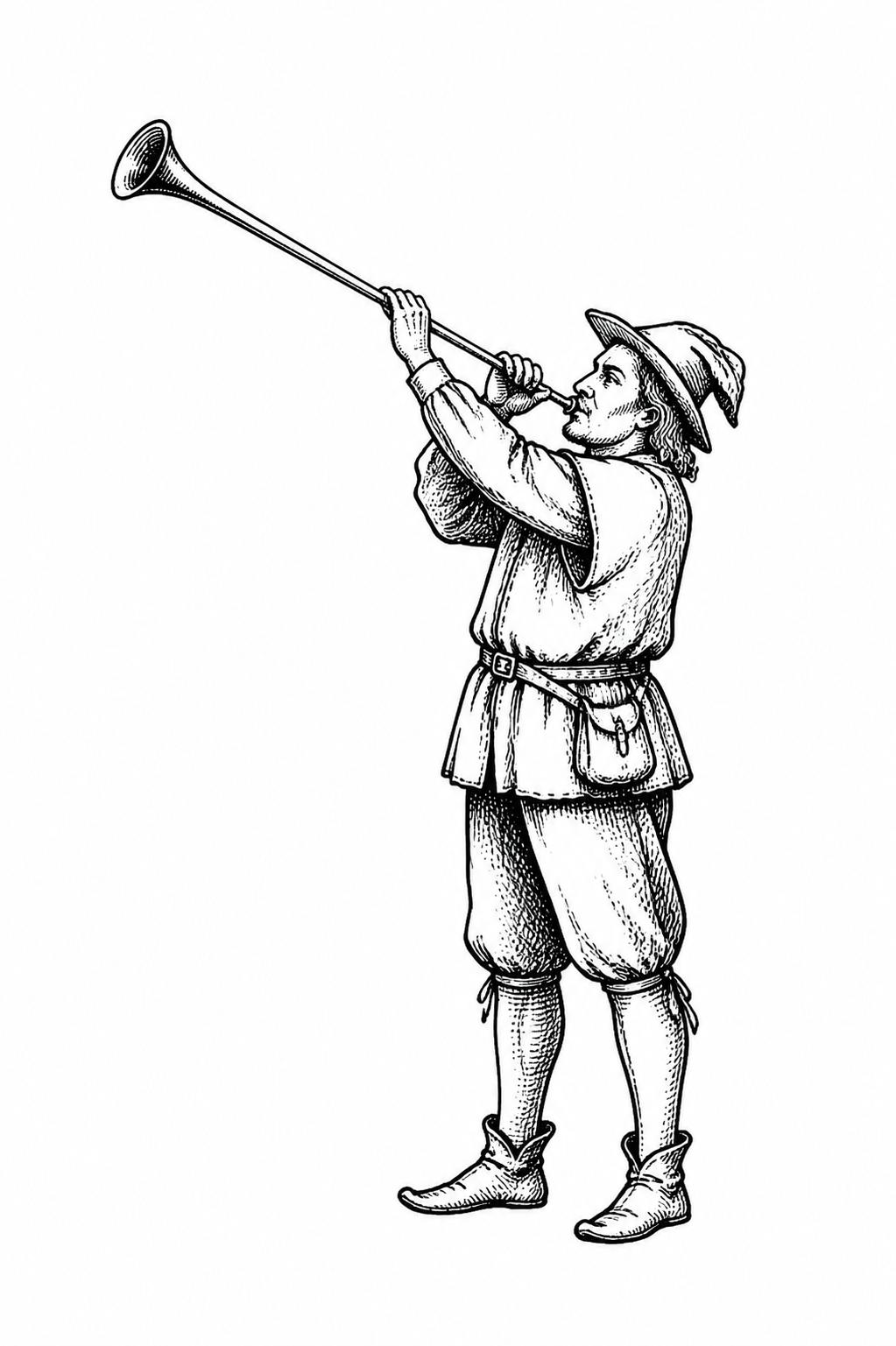 Folklore trumpet player